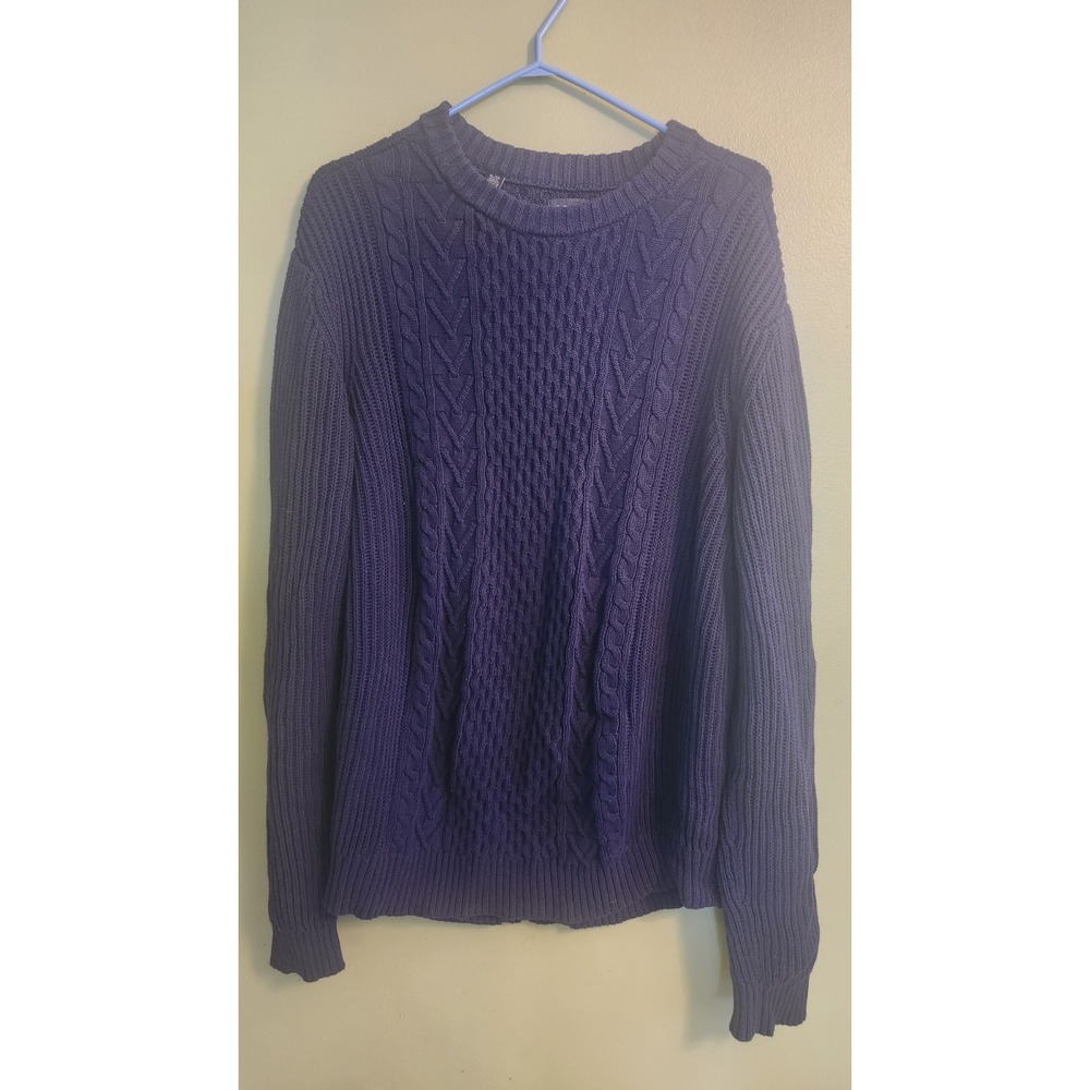 Buffalo David Bitton Sweater Mens XL Navy Blue‎ Crewneck Long Sleeve Knit